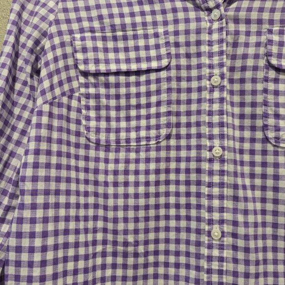 Ann Taylor LOFT * Purple/White Plaid Button-Up * Women’s Size Small - Picture 3 of 4